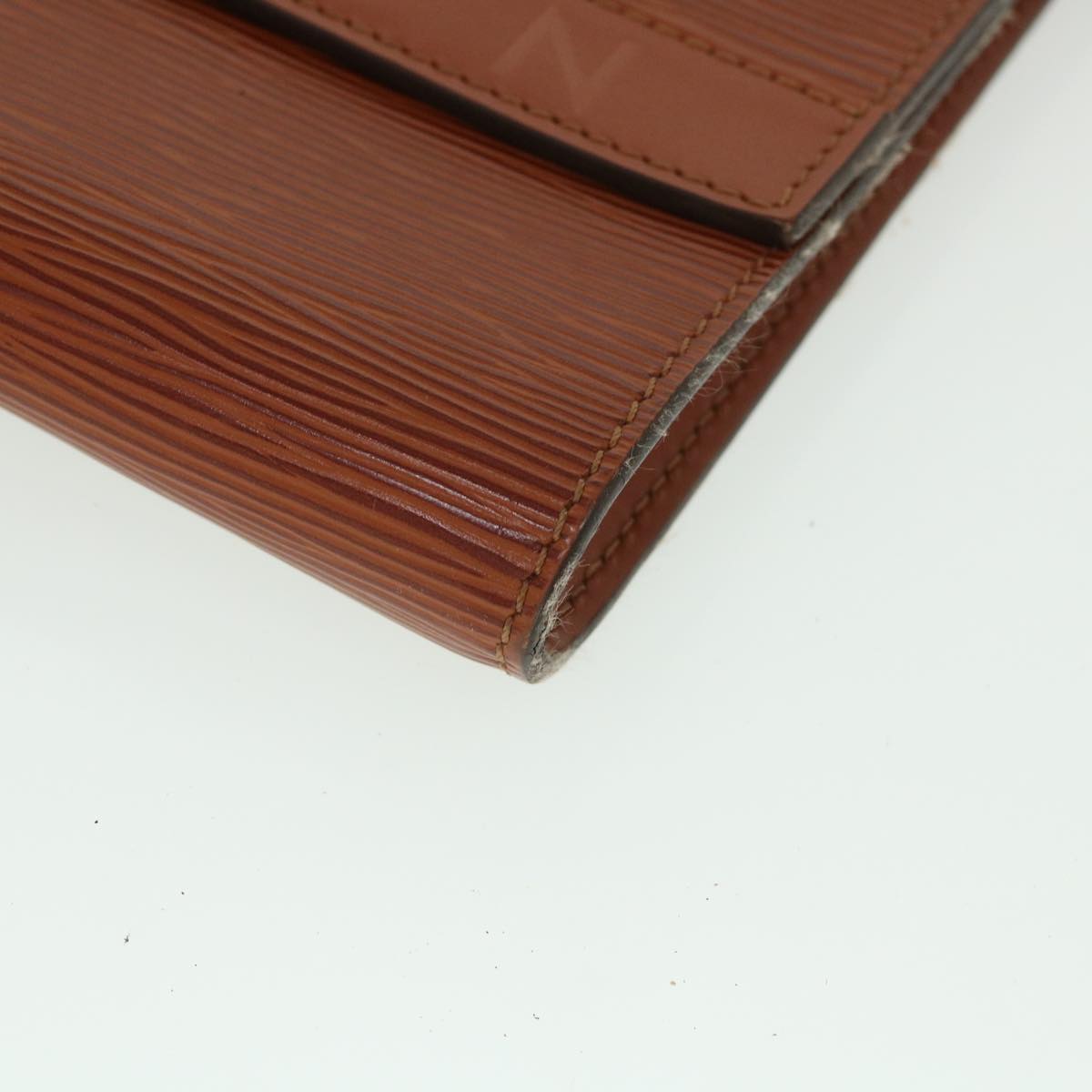 LOUIS VUITTON Epi Pochette Amberop Clutch Bag Brown LV 56014