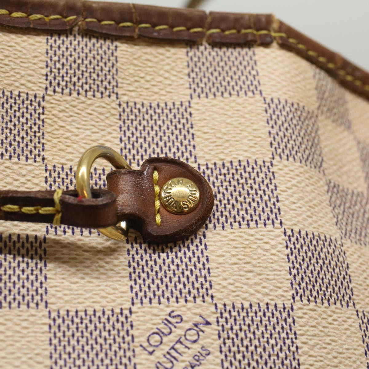 LOUIS VUITTON Damier Azur Neverfull MM Tote Bag N41605 LV 56043