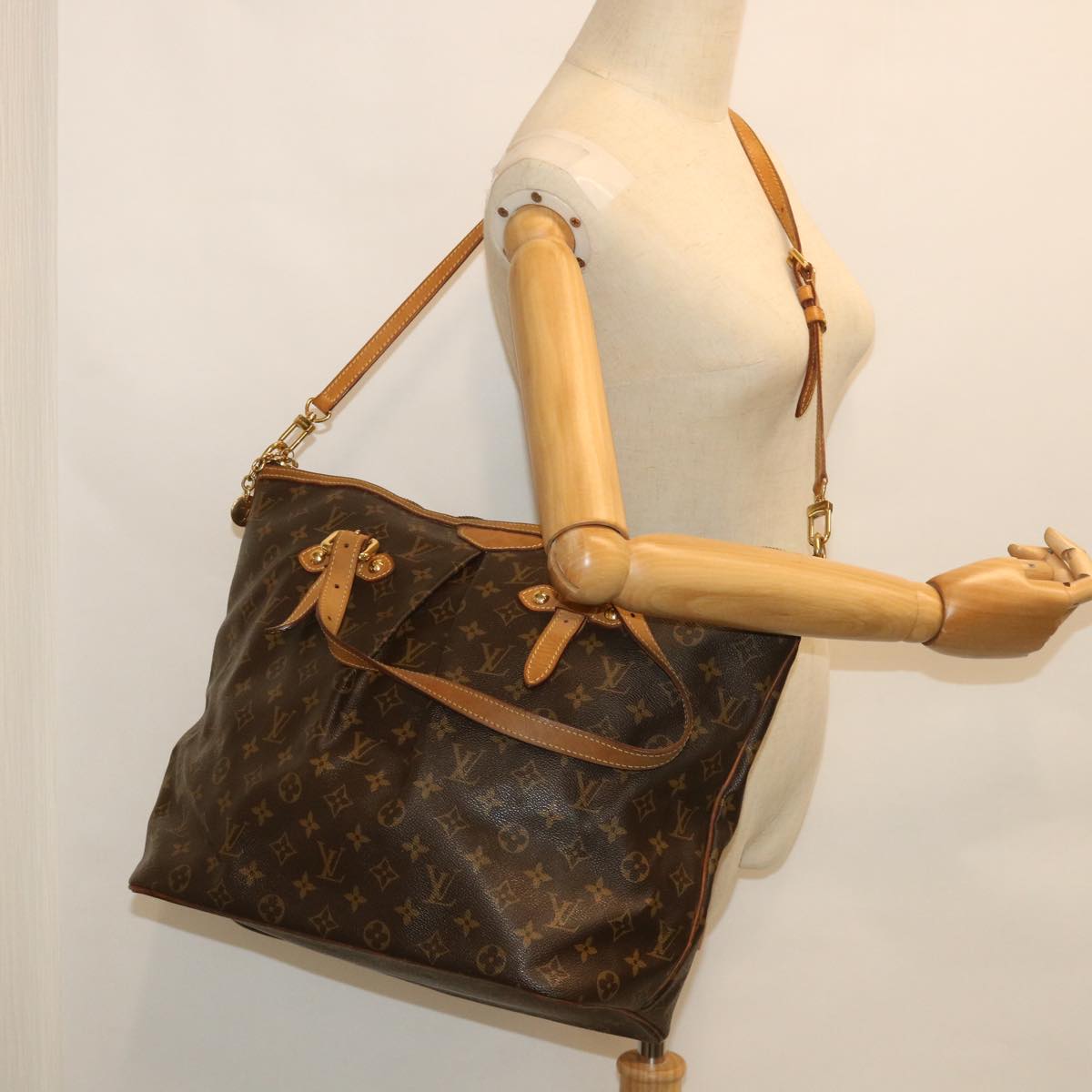 LOUIS VUITTON Monogram Palermo GM Tote Bag 2way M40146 LV 56045
