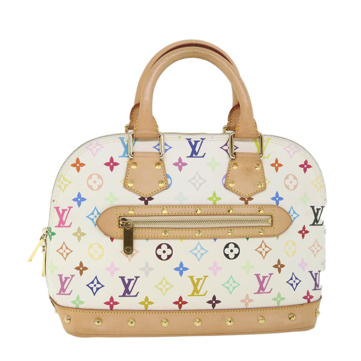 LOUIS VUITTON Monogram Multicolor Alma Hand Bag White M92647 LV 56047A