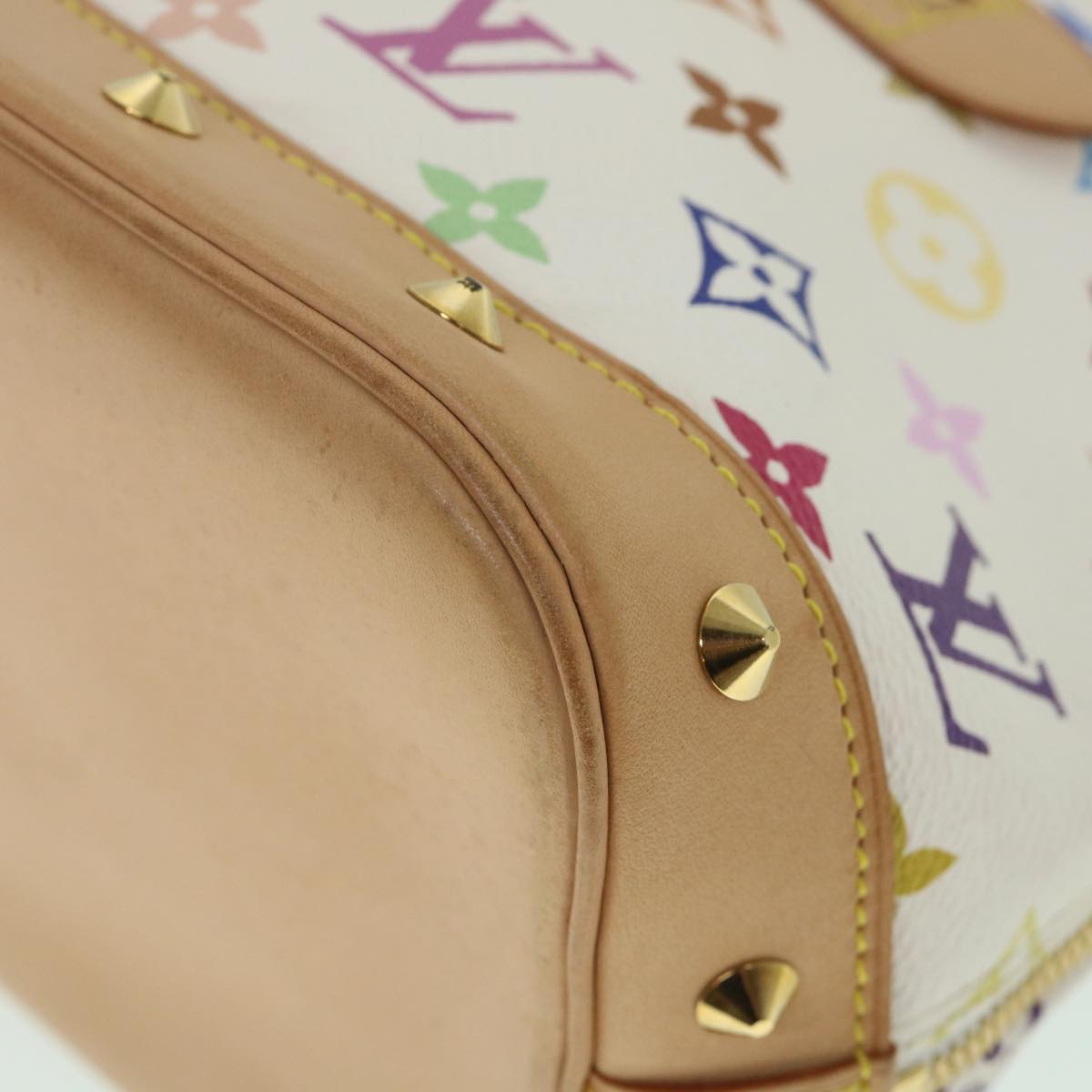 LOUIS VUITTON Monogram Multicolor Alma Hand Bag White M92647 LV 56047A
