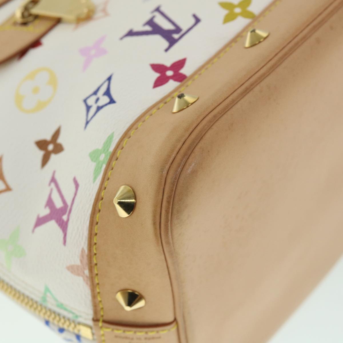 LOUIS VUITTON Monogram Multicolor Alma Hand Bag White M92647 LV 56047A