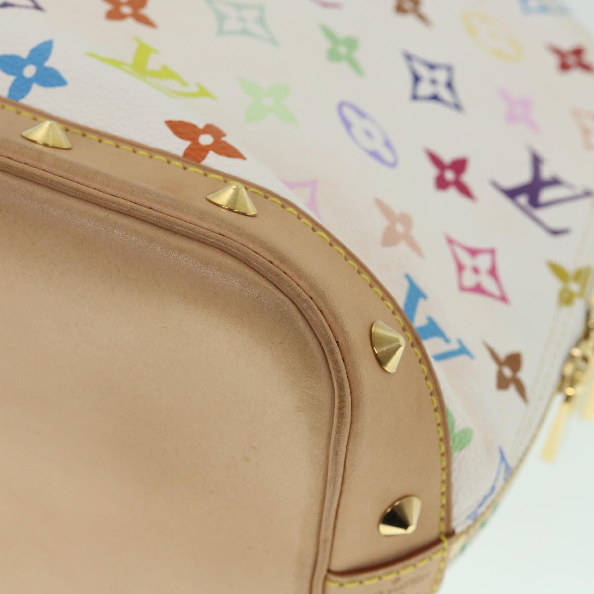 LOUIS VUITTON Monogram Multicolor Alma Hand Bag White M92647 LV 56047A