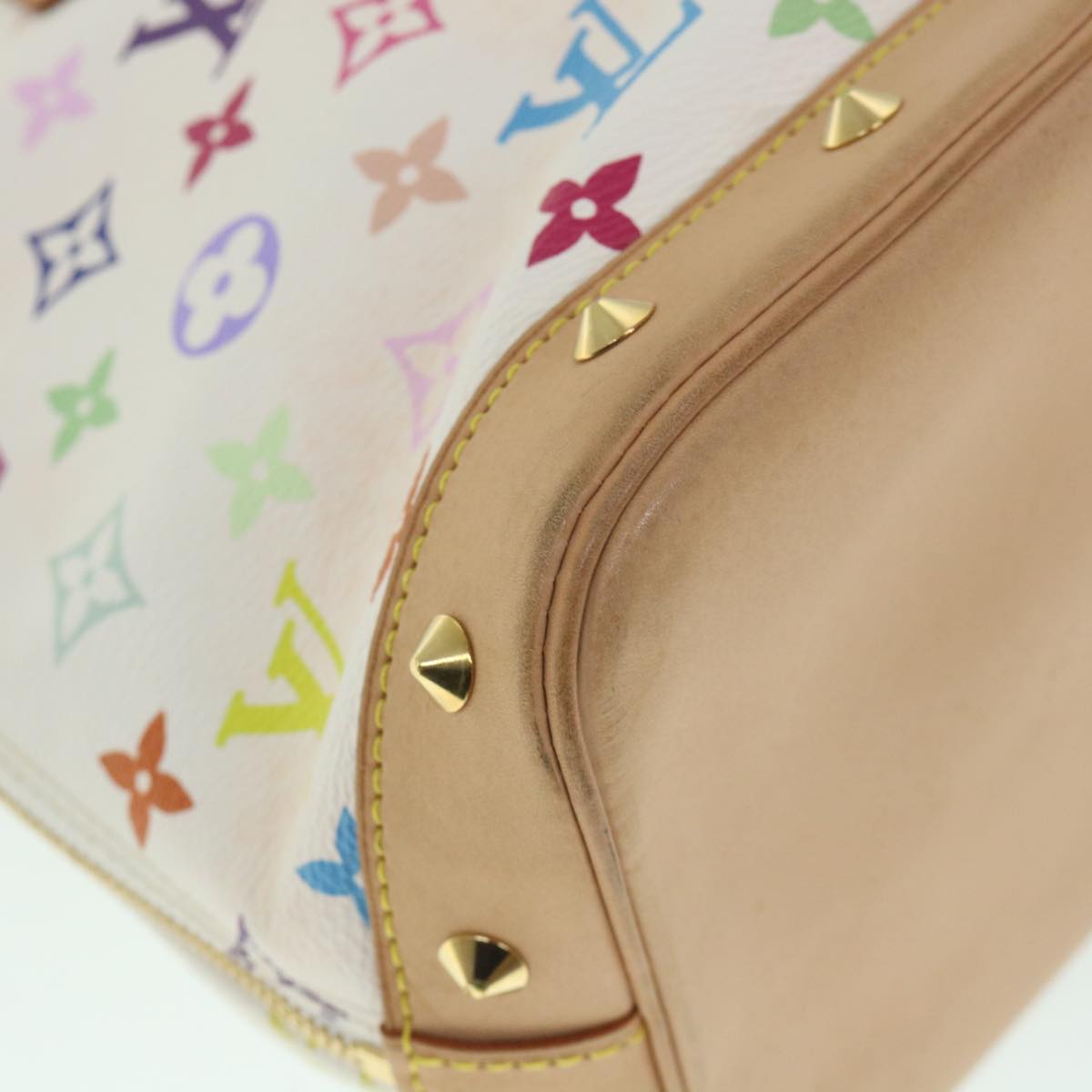 LOUIS VUITTON Monogram Multicolor Alma Hand Bag White M92647 LV 56047A