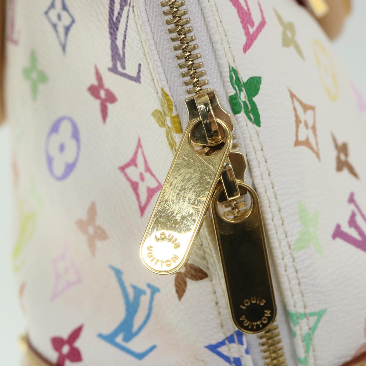 LOUIS VUITTON Monogram Multicolor Alma Hand Bag White M92647 LV 56047A
