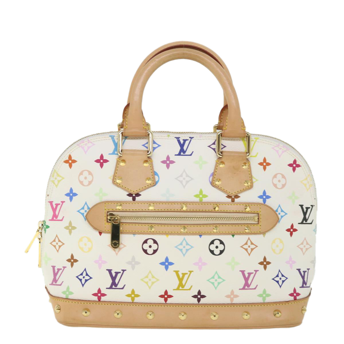 LOUIS VUITTON Monogram Multicolor Alma Hand Bag White M92647 LV 56047A