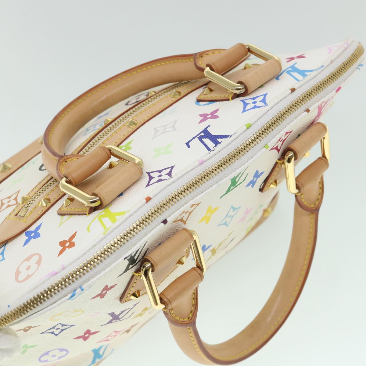 LOUIS VUITTON Monogram Multicolor Alma Hand Bag White M92647 LV 56047A
