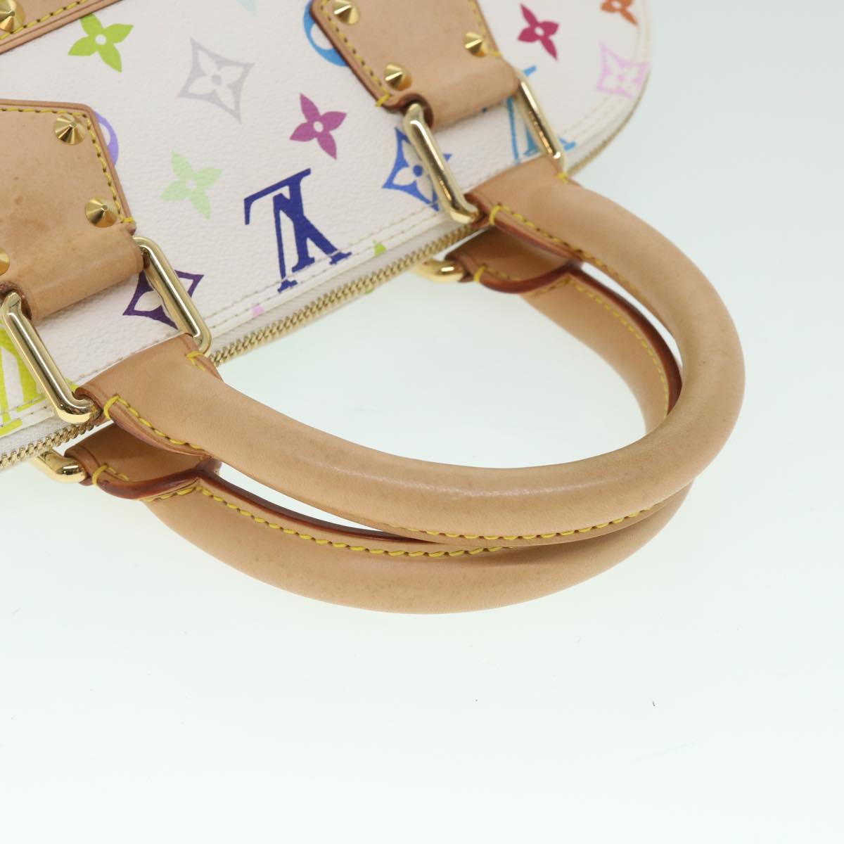 LOUIS VUITTON Monogram Multicolor Alma Hand Bag White M92647 LV 56047A