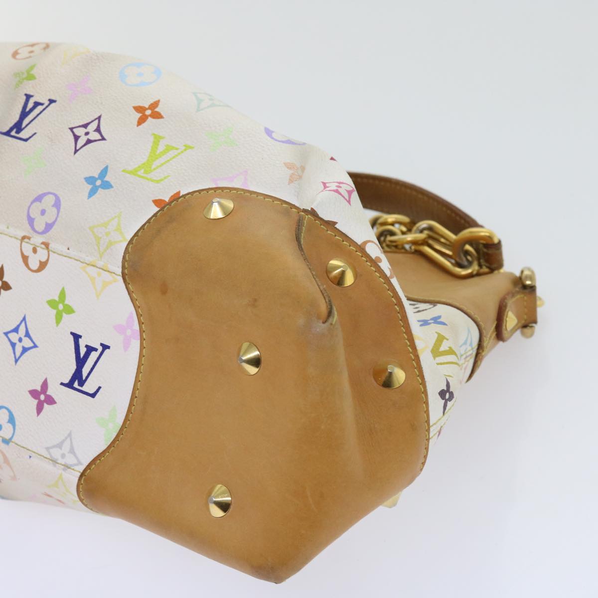 LOUIS VUITTON Monogram Multicolor Judy MM Hand Bag 2Way White M40255 56048