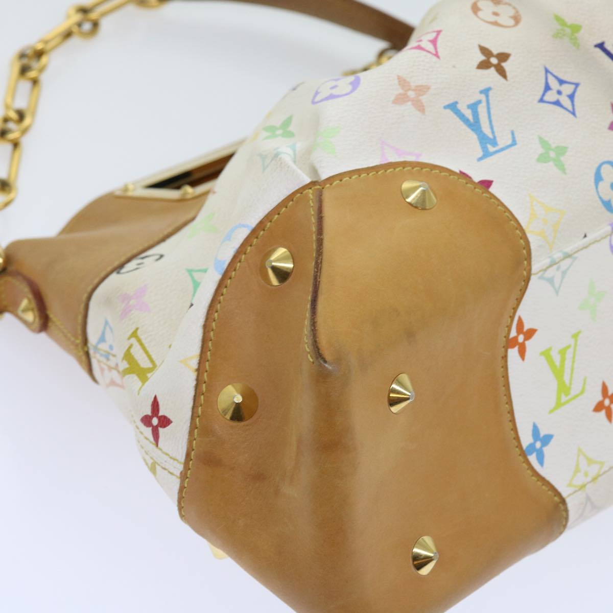 LOUIS VUITTON Monogram Multicolor Judy MM Hand Bag 2Way White M40255 56048