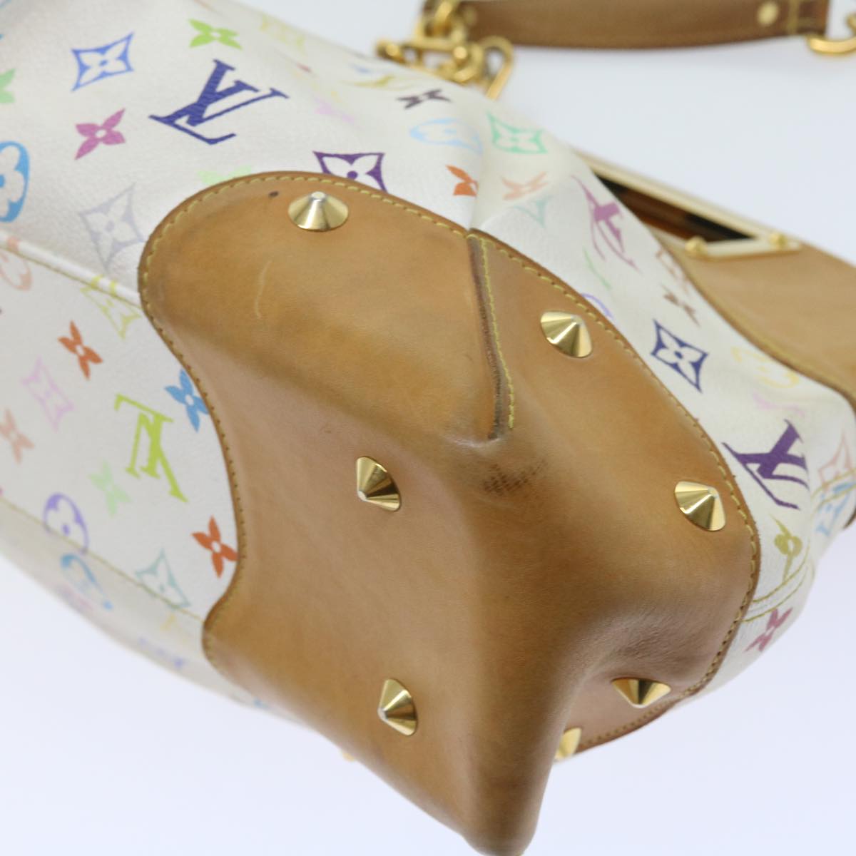 LOUIS VUITTON Monogram Multicolor Judy MM Hand Bag 2Way White M40255 56048