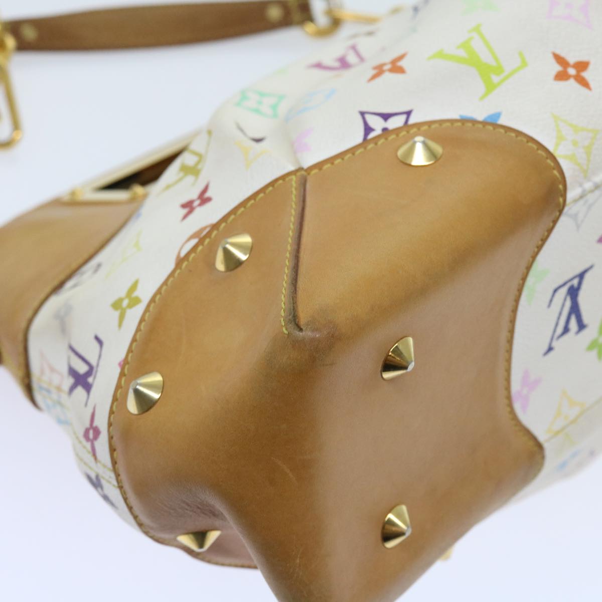 LOUIS VUITTON Monogram Multicolor Judy MM Hand Bag 2Way White M40255 56048