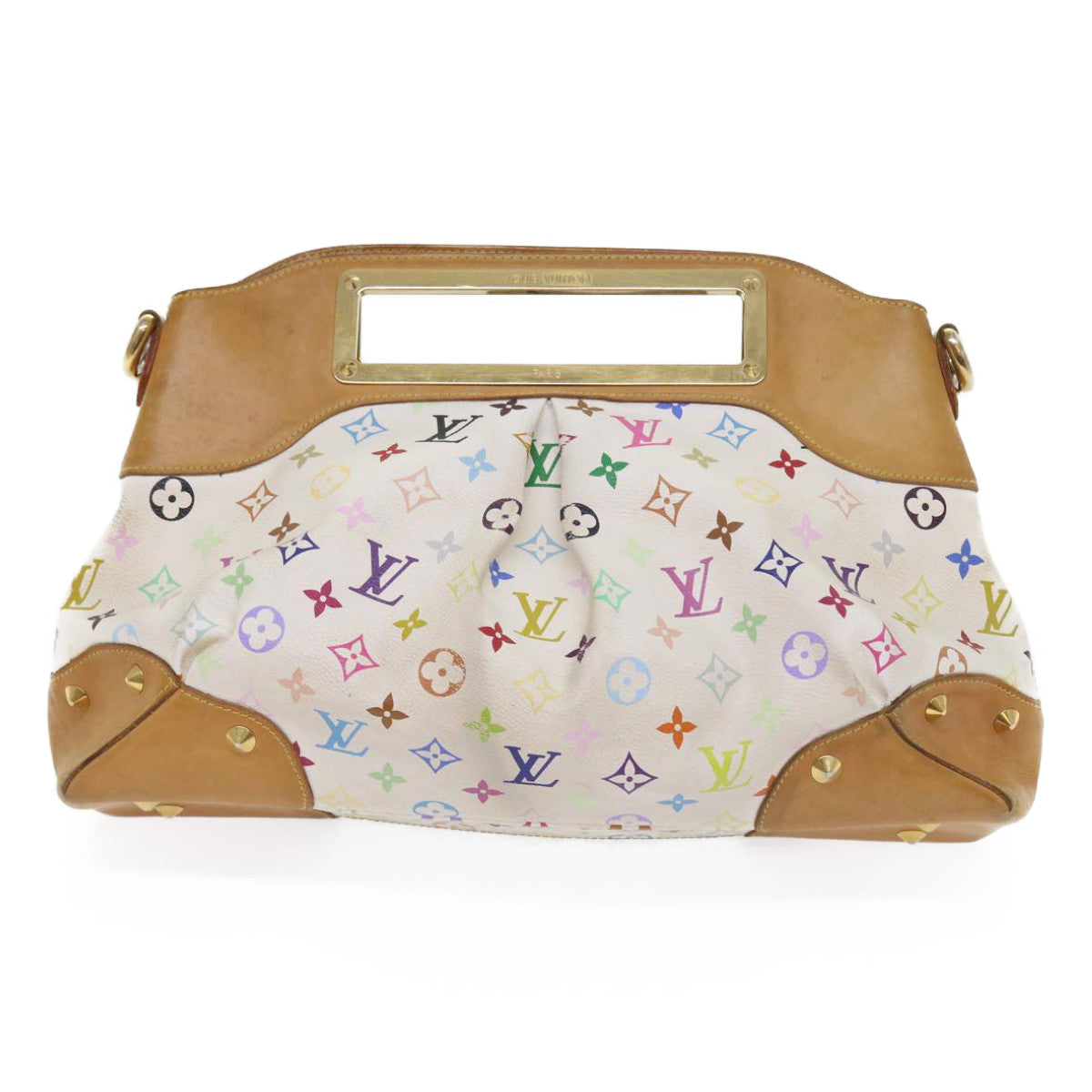 LOUIS VUITTON Monogram Multicolor Judy MM Hand Bag 2Way White M40255 56048
