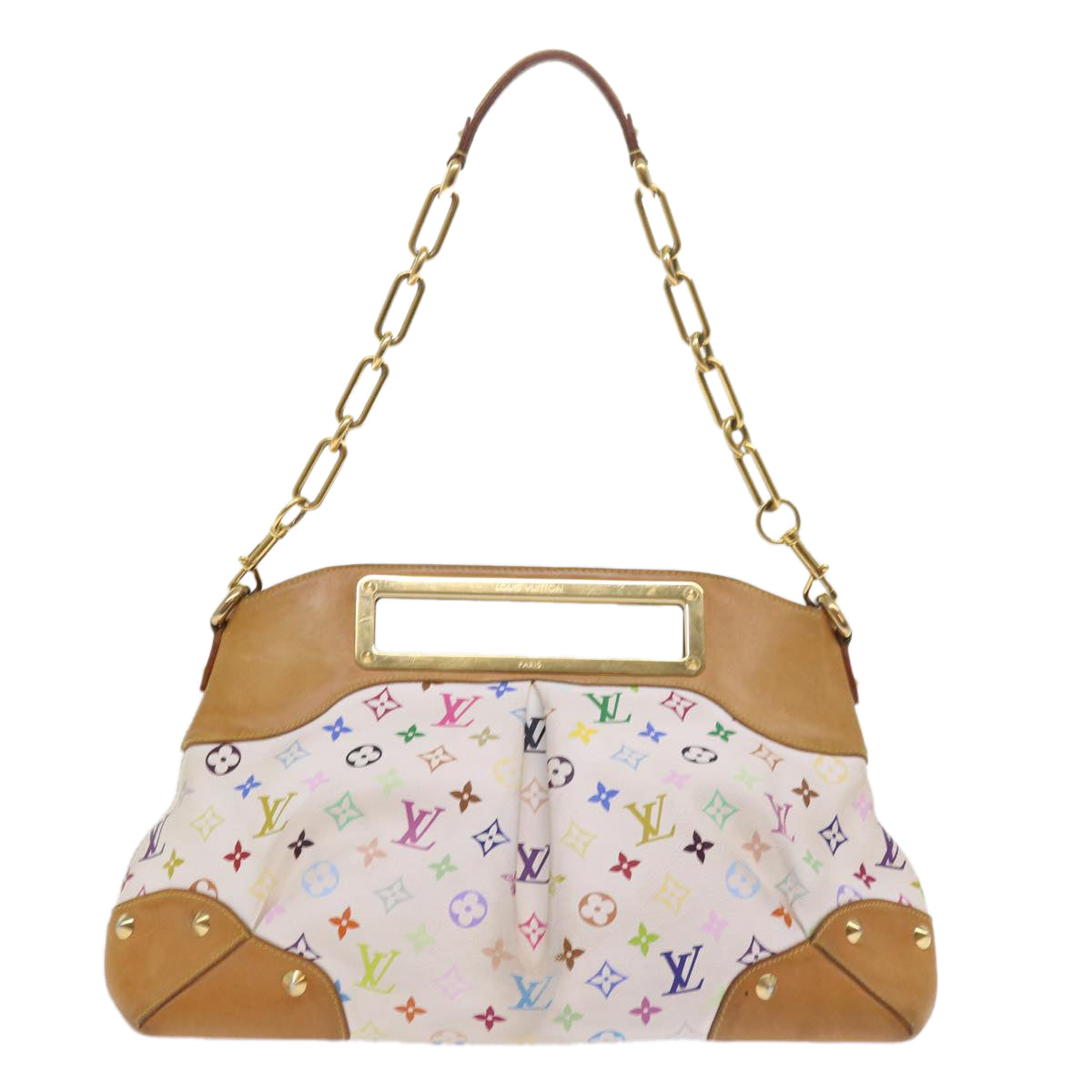 LOUIS VUITTON Monogram Multicolor Judy MM Hand Bag 2Way White M40255 56048