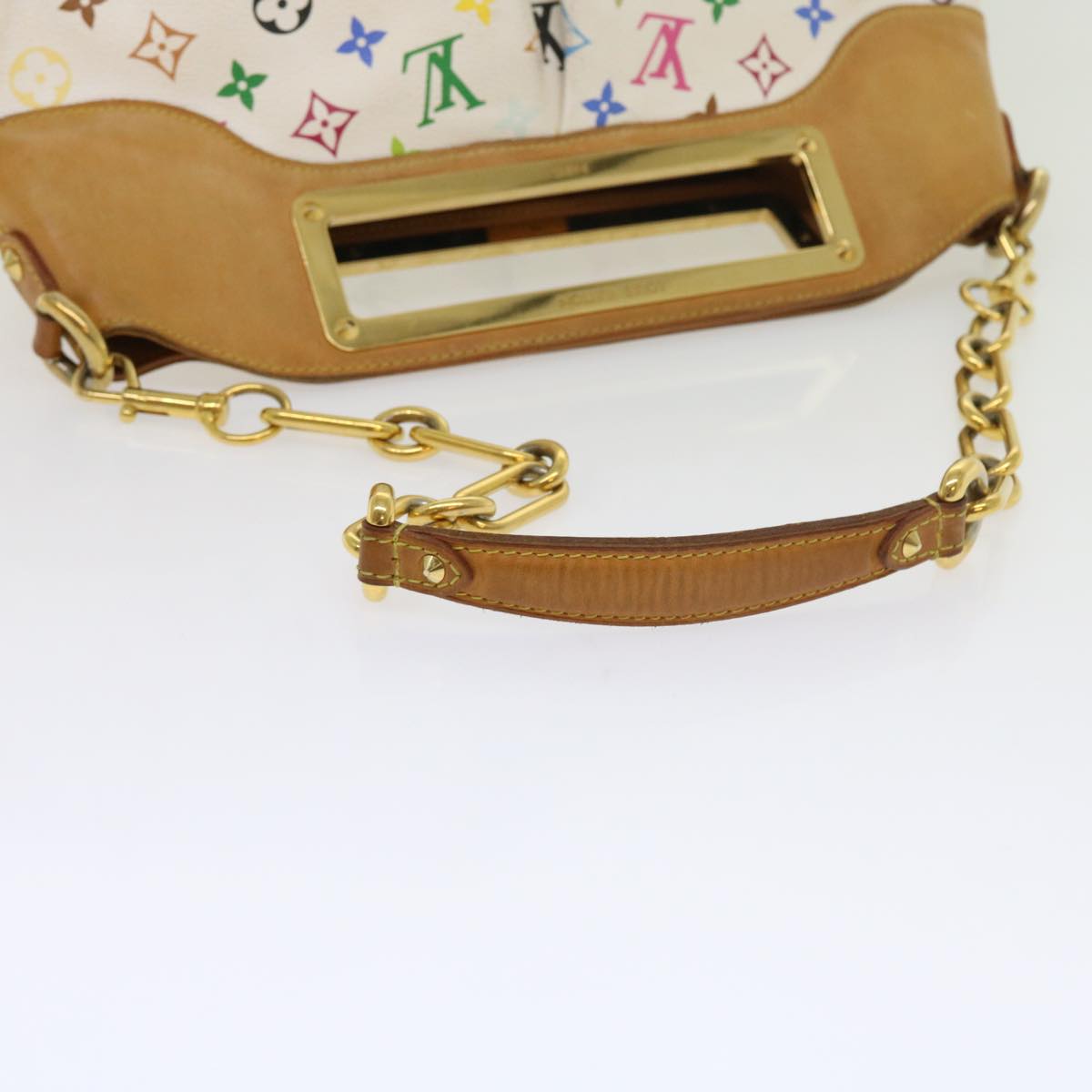 LOUIS VUITTON Monogram Multicolor Judy MM Hand Bag 2Way White M40255 56048
