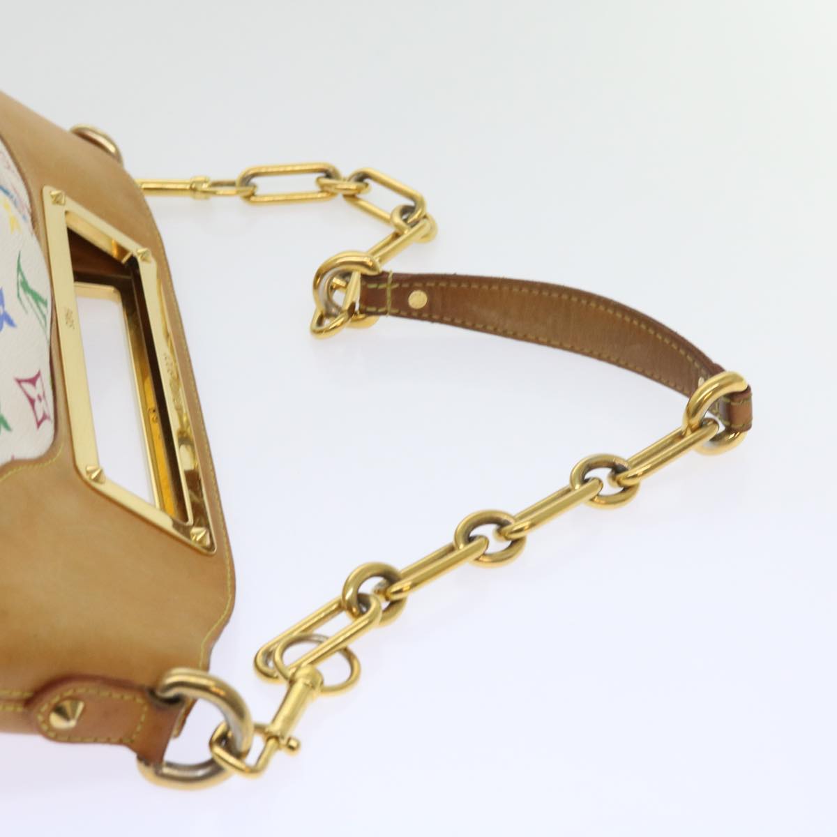 LOUIS VUITTON Monogram Multicolor Judy MM Hand Bag 2Way White M40255 56048