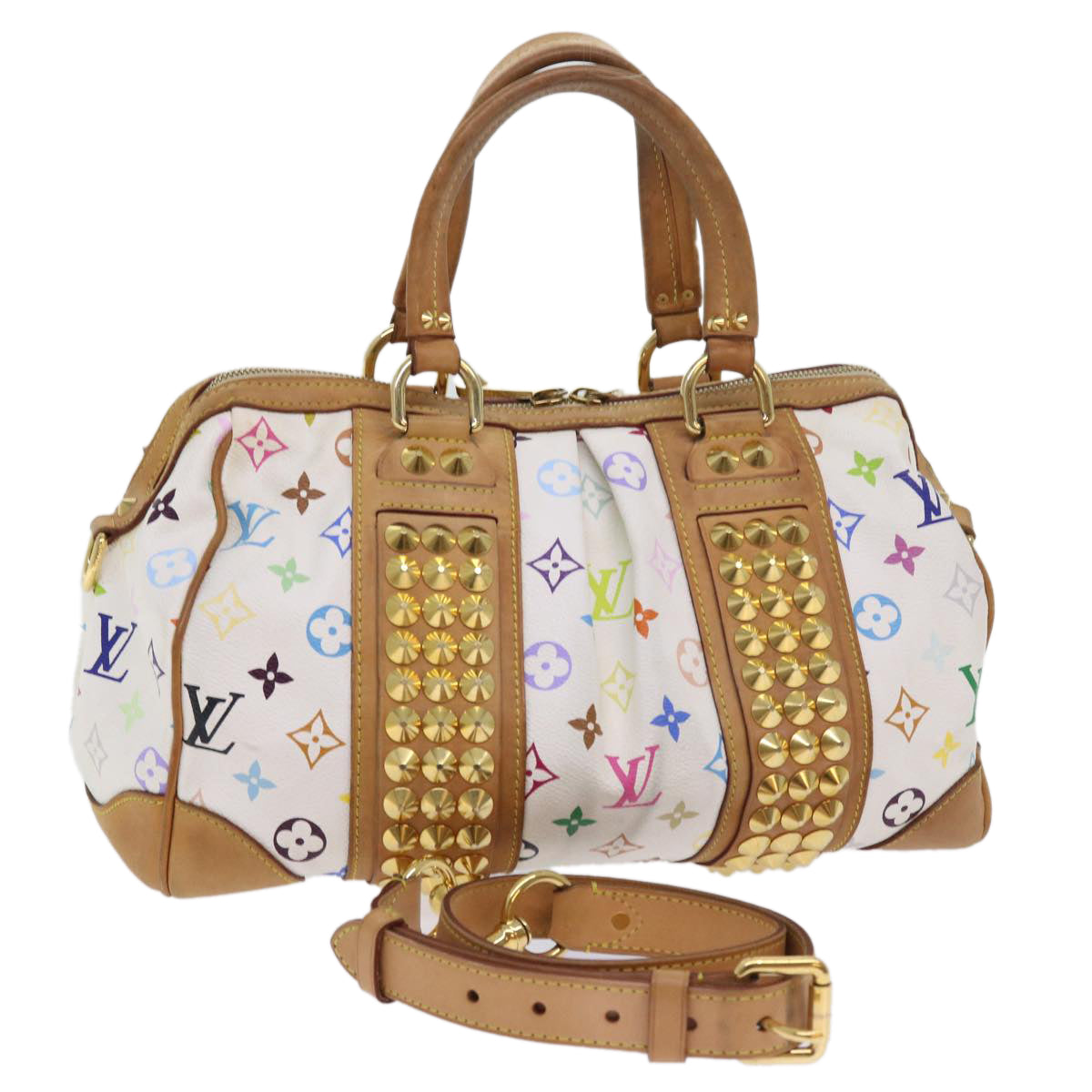 LOUIS VUITTON Monogram Multicolor Courtney MM Bag 2way White M45641 56049A