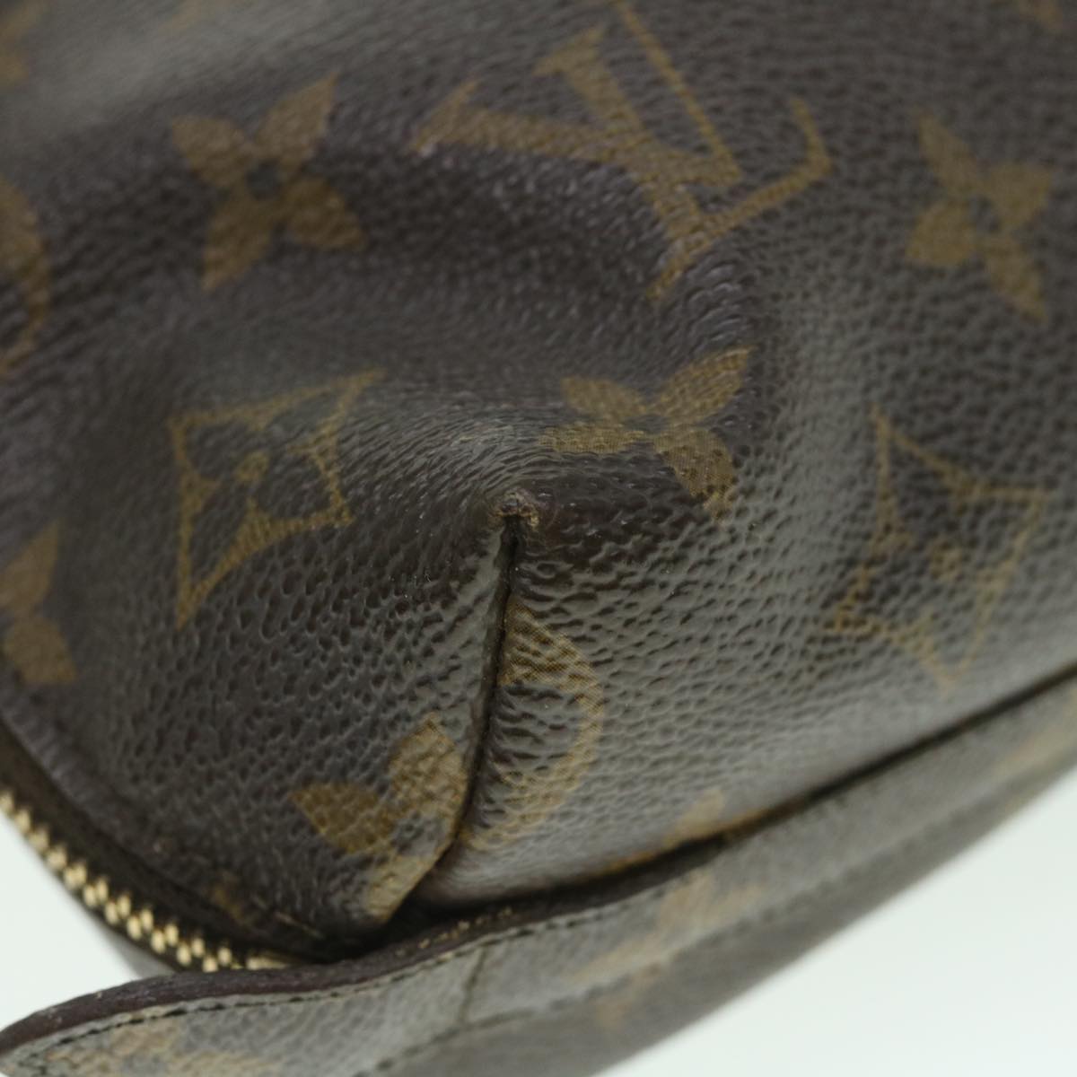 LOUIS VUITTON Monogram Trousse Demi Ronde Cosmetic Pouch M47520 LV 56099
