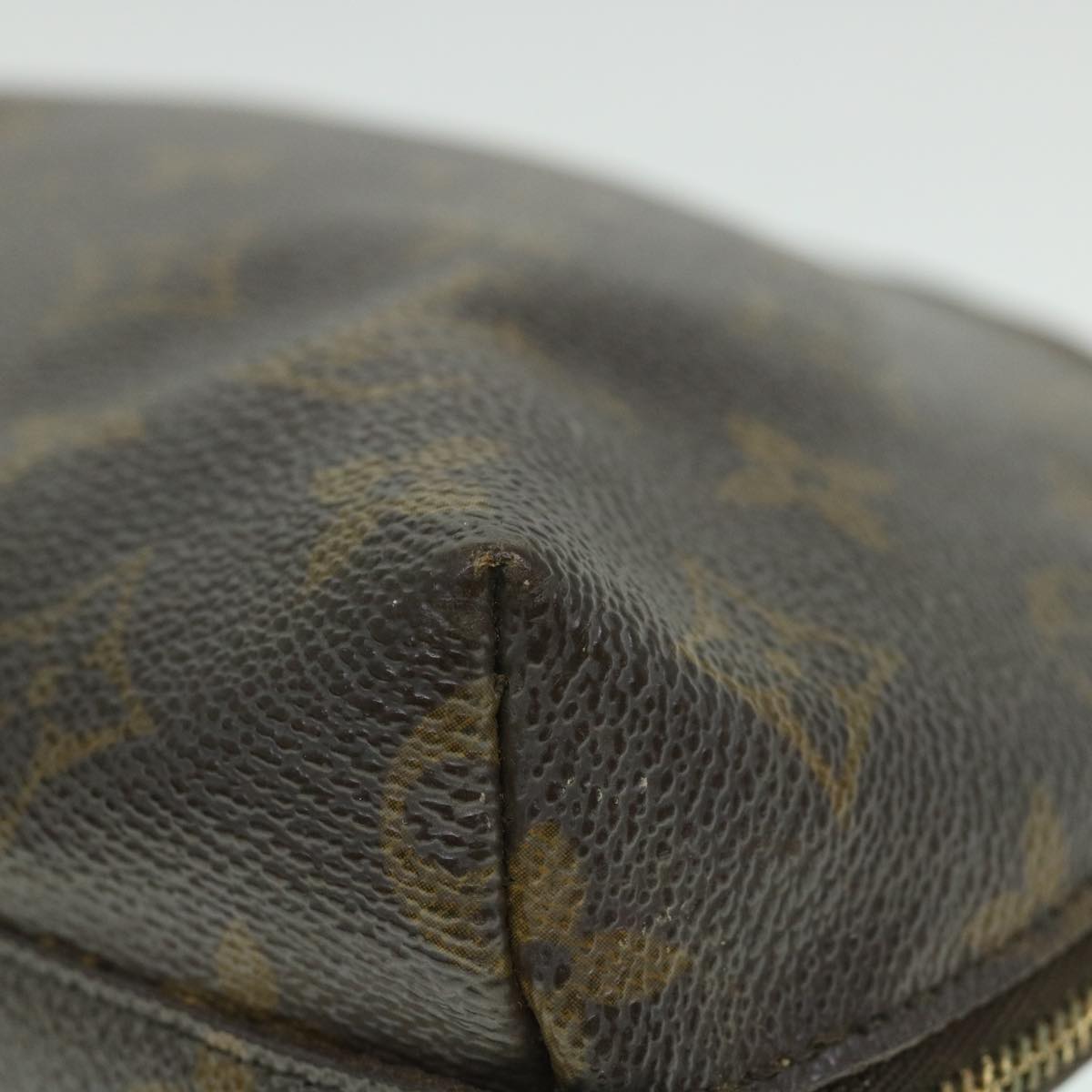 LOUIS VUITTON Monogram Trousse Demi Ronde Cosmetic Pouch M47520 LV 56099