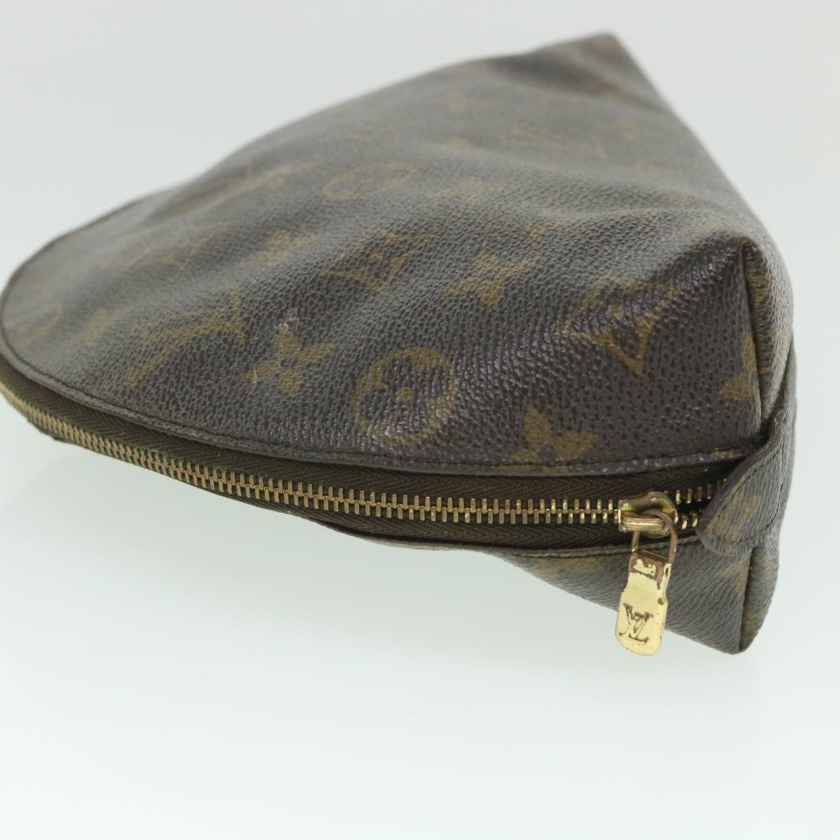 LOUIS VUITTON Monogram Trousse Demi Ronde Cosmetic Pouch M47520 LV 56099