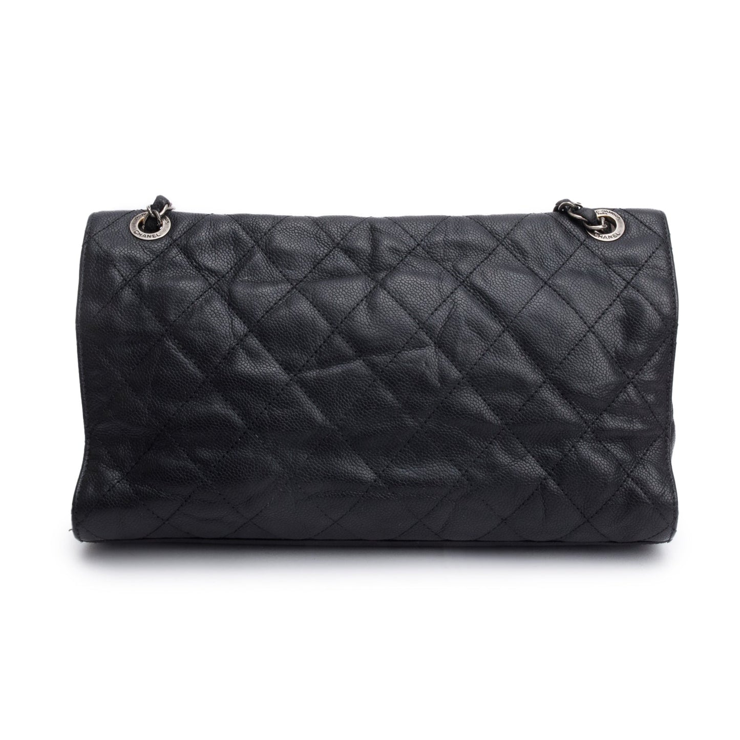 Chanel Black Caviar Leather Jumbo CC Crave Flap Bag