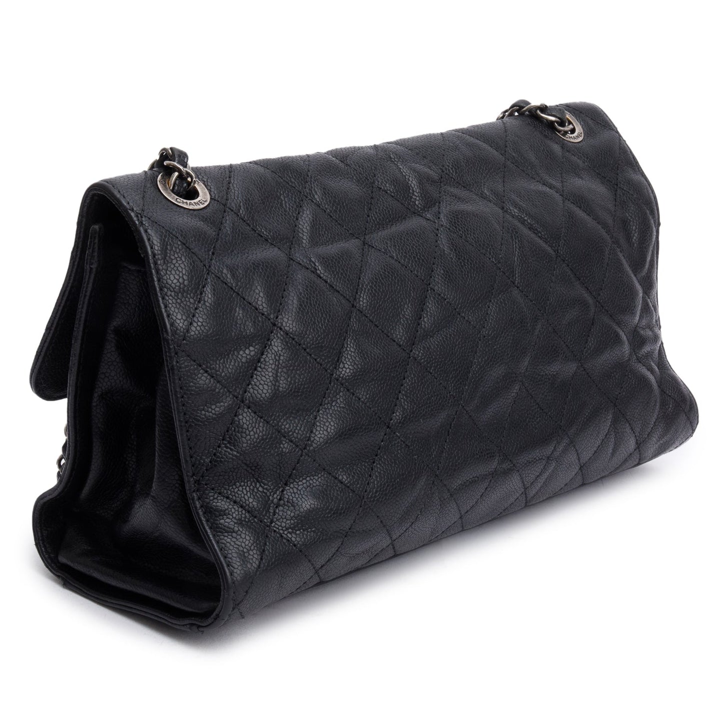 Chanel Black Caviar Leather Jumbo CC Crave Flap Bag