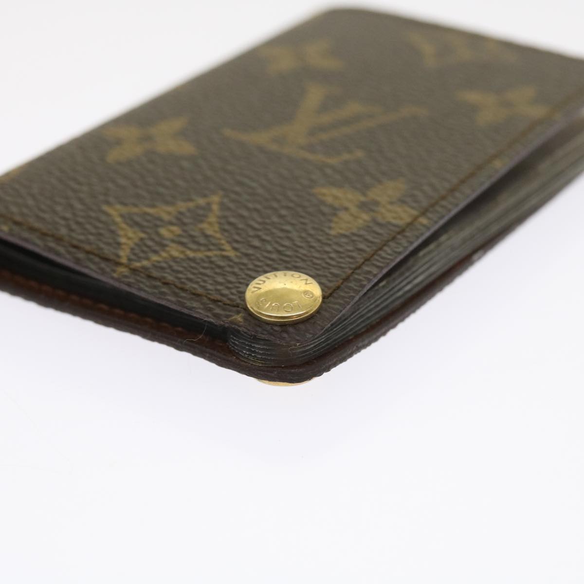 LOUIS VUITTON Monogram Porte Cartes Credit Pression Card Case M60937 56122
