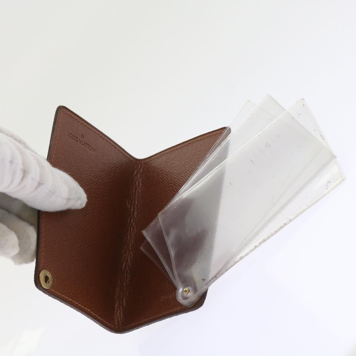 LOUIS VUITTON Monogram Porte Cartes Credit Pression Card Case M60937 56122