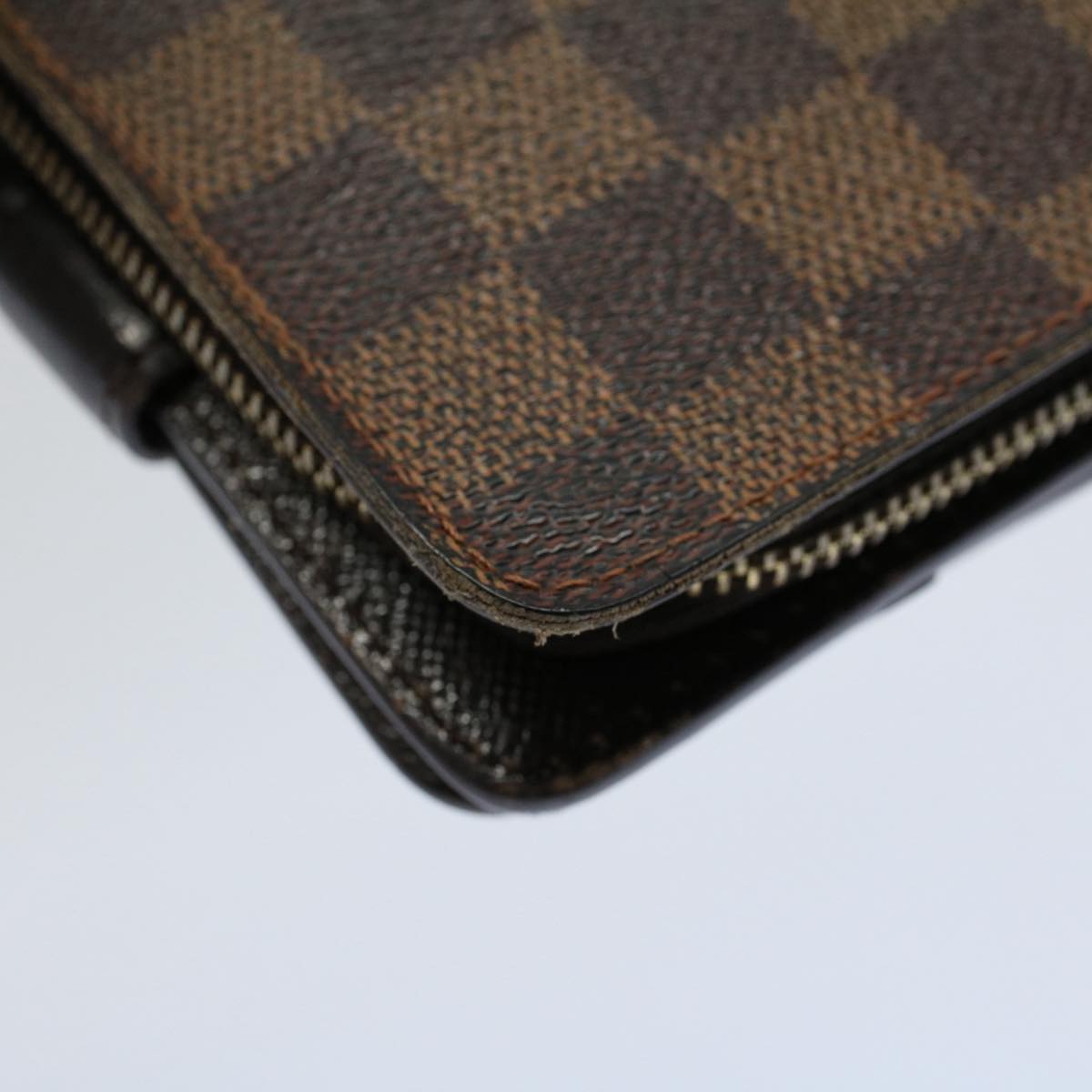 LOUIS VUITTON Damier Ebene Compact Zip Wallet N61668 LV 56148