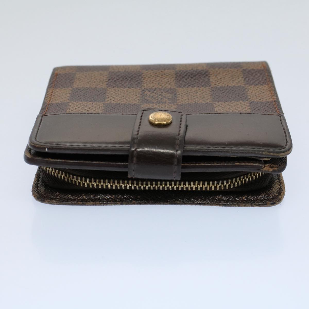 LOUIS VUITTON Damier Ebene Compact Zip Wallet N61668 LV 56148