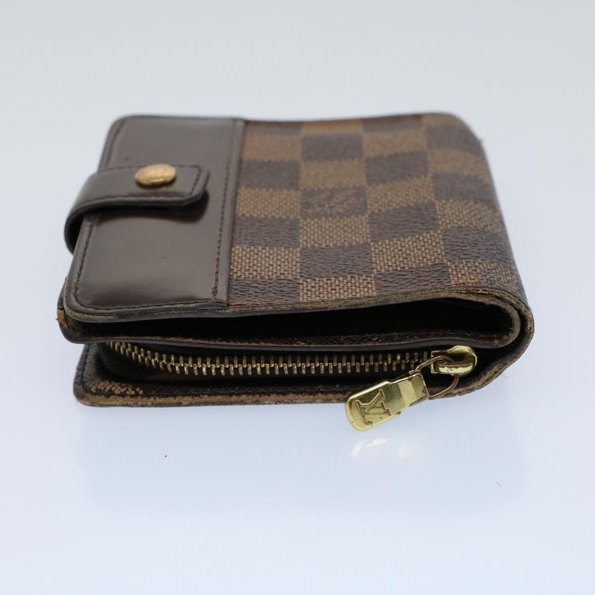 LOUIS VUITTON Damier Ebene Compact Zip Wallet N61668 LV 56148