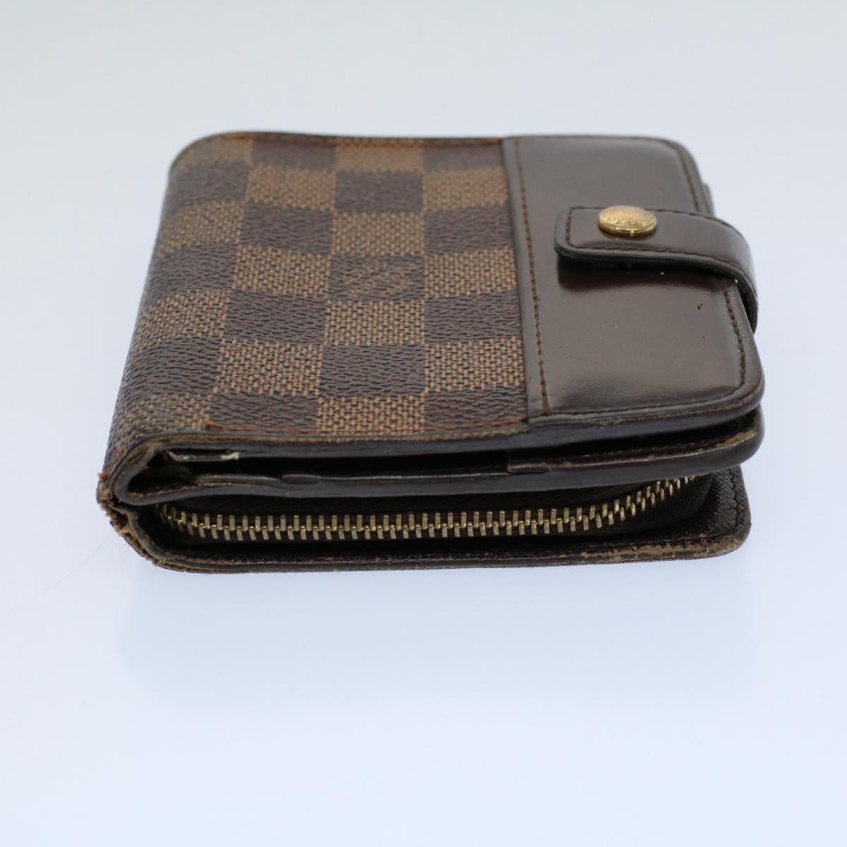 LOUIS VUITTON Damier Ebene Compact Zip Wallet N61668 LV 56148
