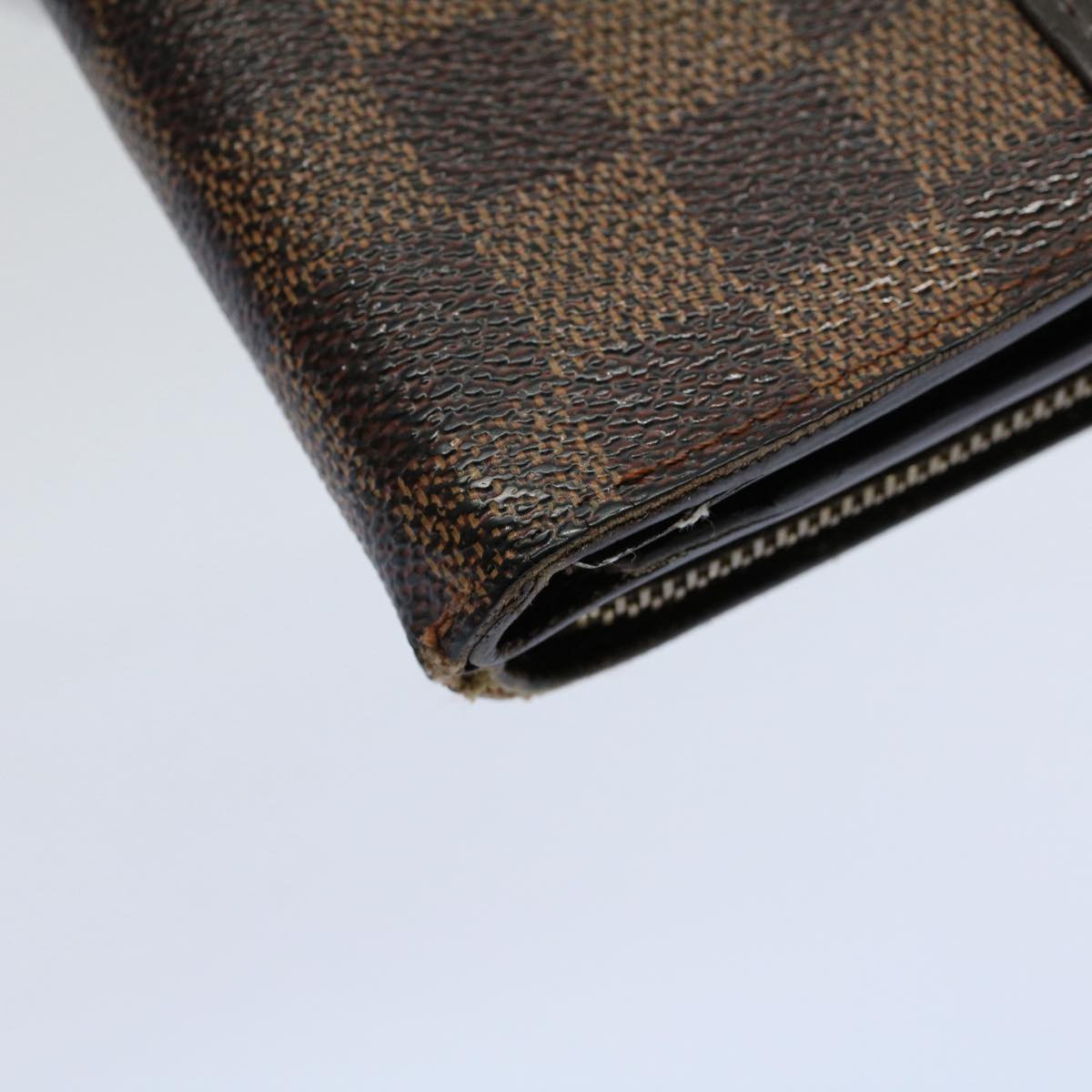 LOUIS VUITTON Damier Ebene Compact Zip Wallet N61668 LV 56148