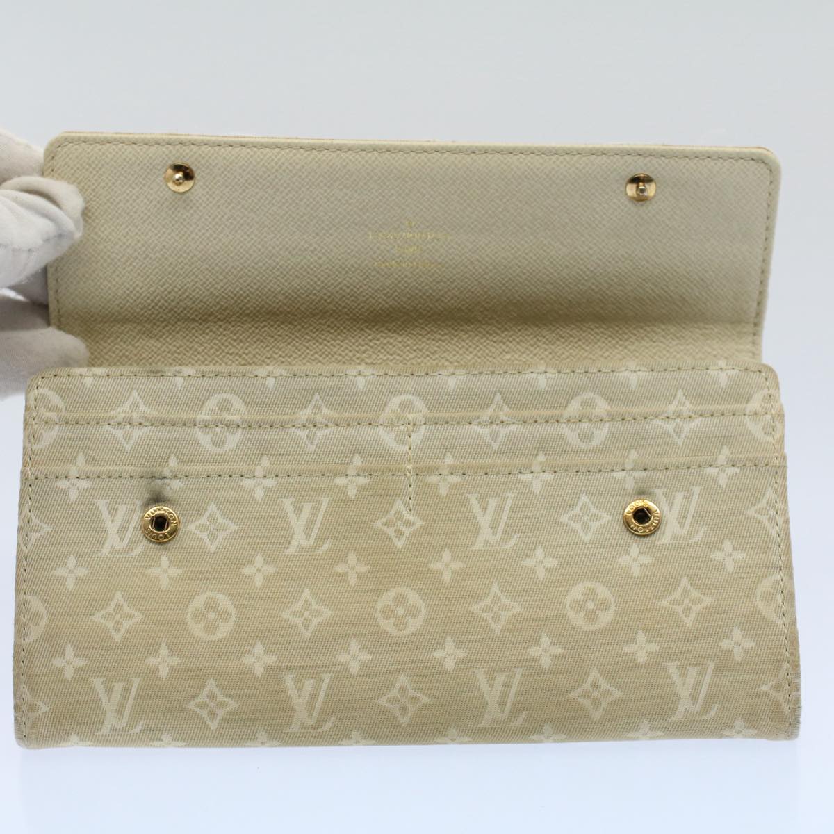 LOUIS VUITTON Mini Lin Portefeiulle Sarah Long Wallet Dunne M95311 LV 56151
