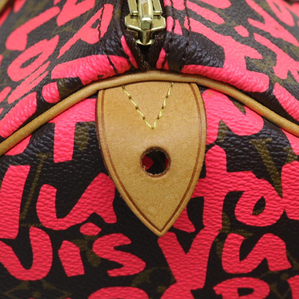 LOUIS VUITTON Monogram Graffiti Speedy 30 Hand Bag Pink M93704 LV 56156A