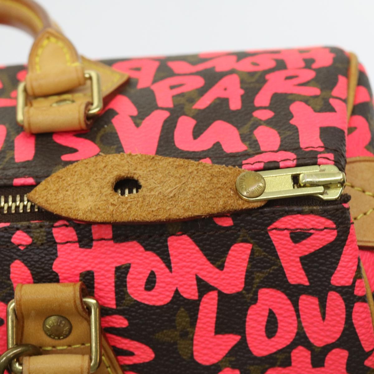 LOUIS VUITTON Monogram Graffiti Speedy 30 Hand Bag Pink M93704 LV 56156A