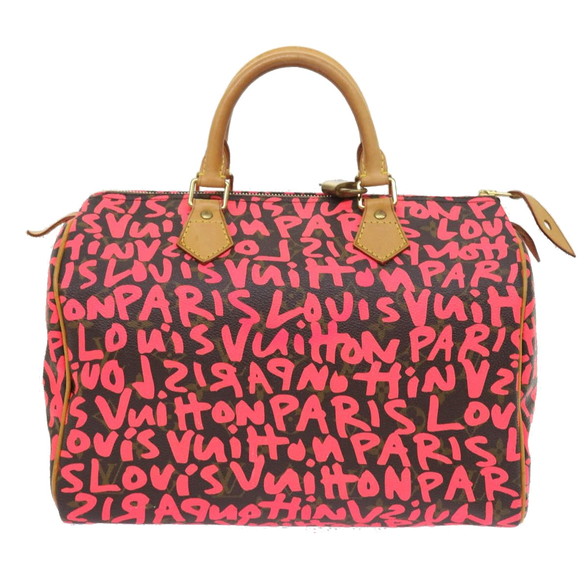 LOUIS VUITTON Monogram Graffiti Speedy 30 Hand Bag Pink M93704 LV 56156A