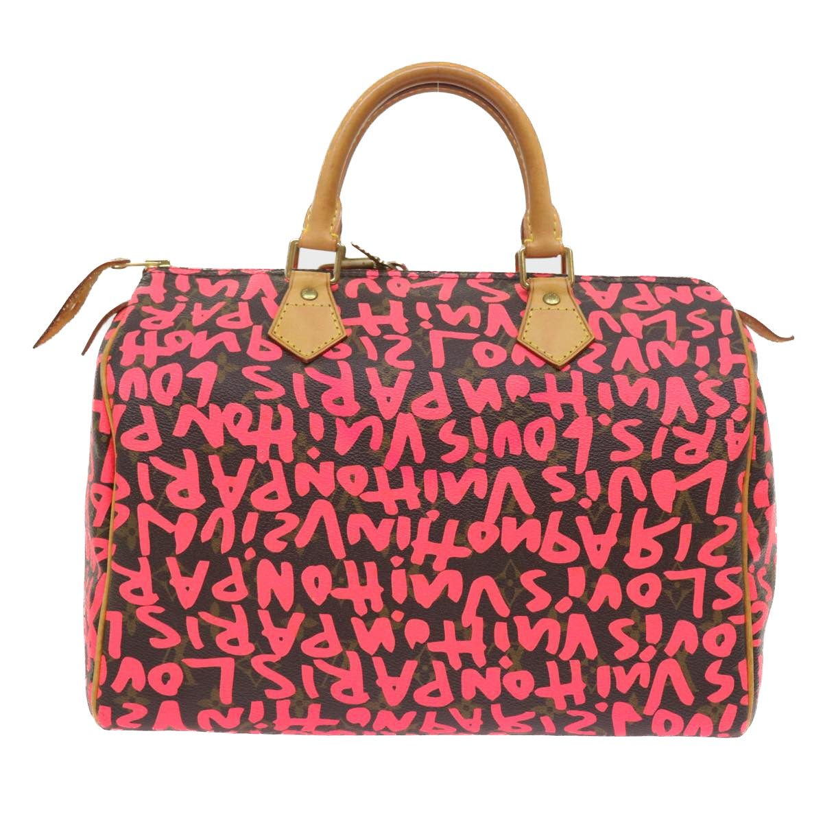LOUIS VUITTON Monogram Graffiti Speedy 30 Hand Bag Pink M93704 LV 56156A