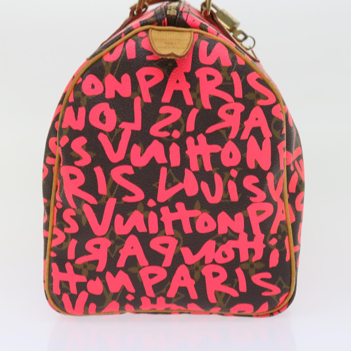 LOUIS VUITTON Monogram Graffiti Speedy 30 Hand Bag Pink M93704 LV 56156A
