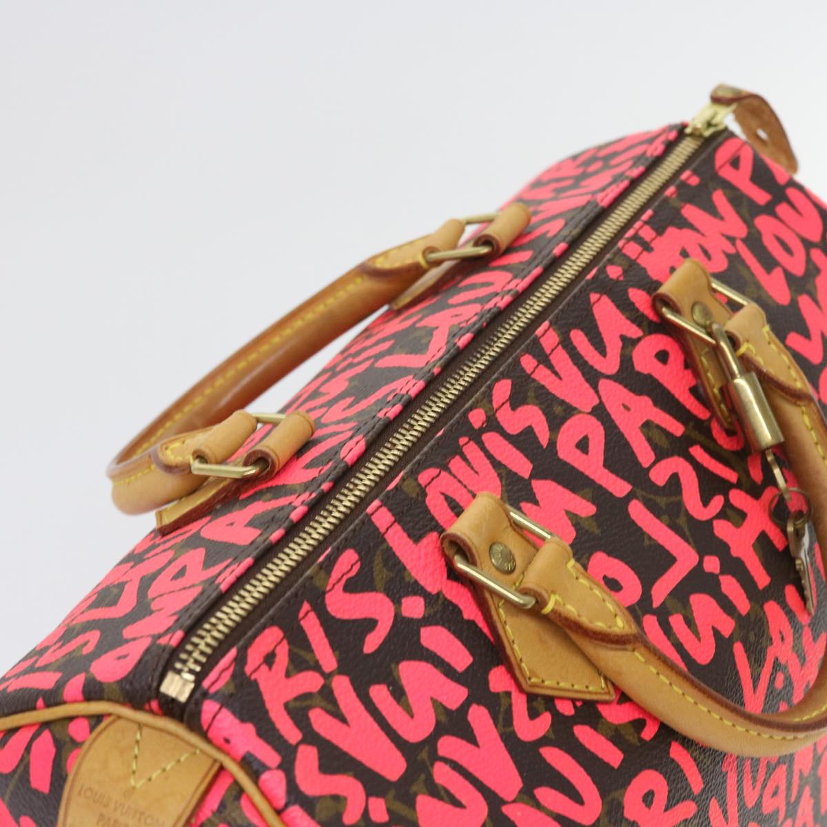 LOUIS VUITTON Monogram Graffiti Speedy 30 Hand Bag Pink M93704 LV 56156A