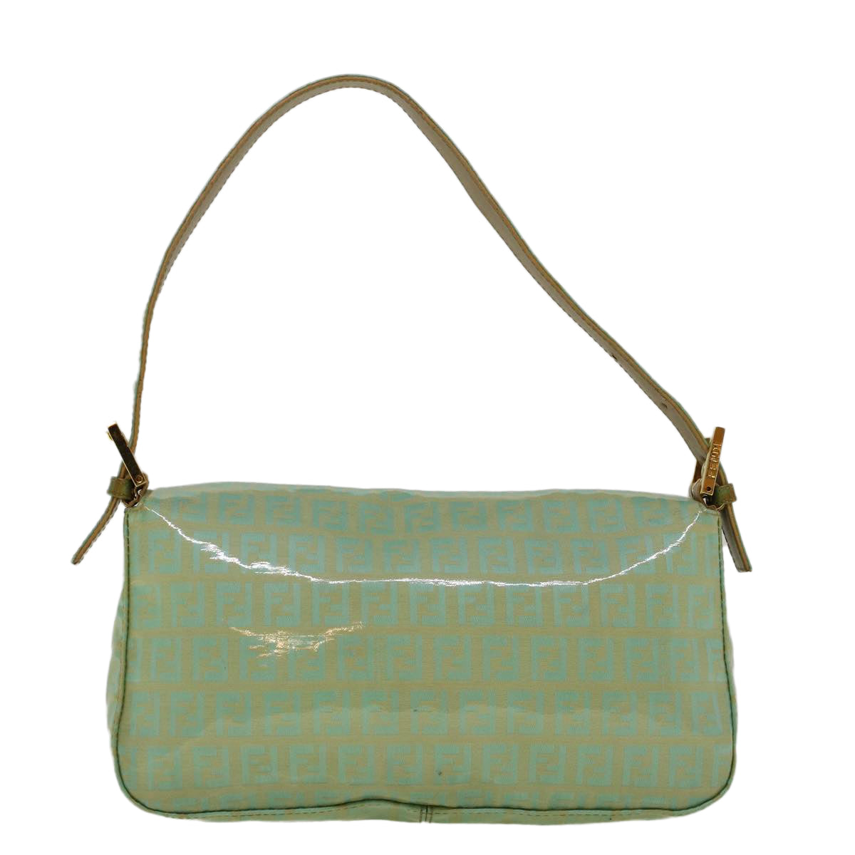 Luxury FendiZucchino Canvas Mamma Baguette Shoulder Bag Coated Canvas Blue56198