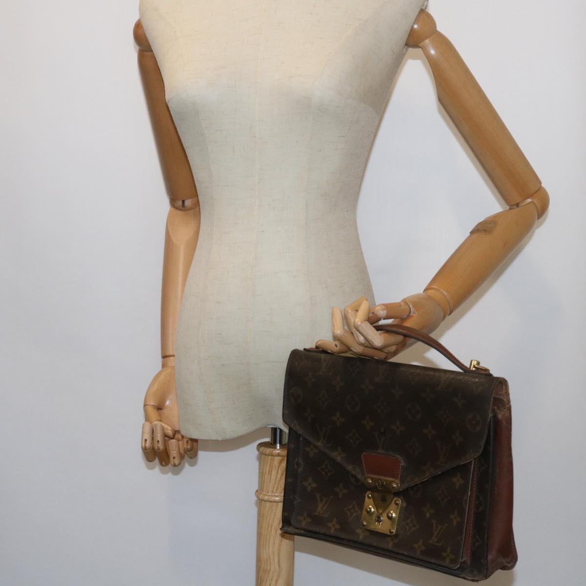 LOUIS VUITTON Monogram Monceau 28 Hand Bag 2way M51185 LV 56212
