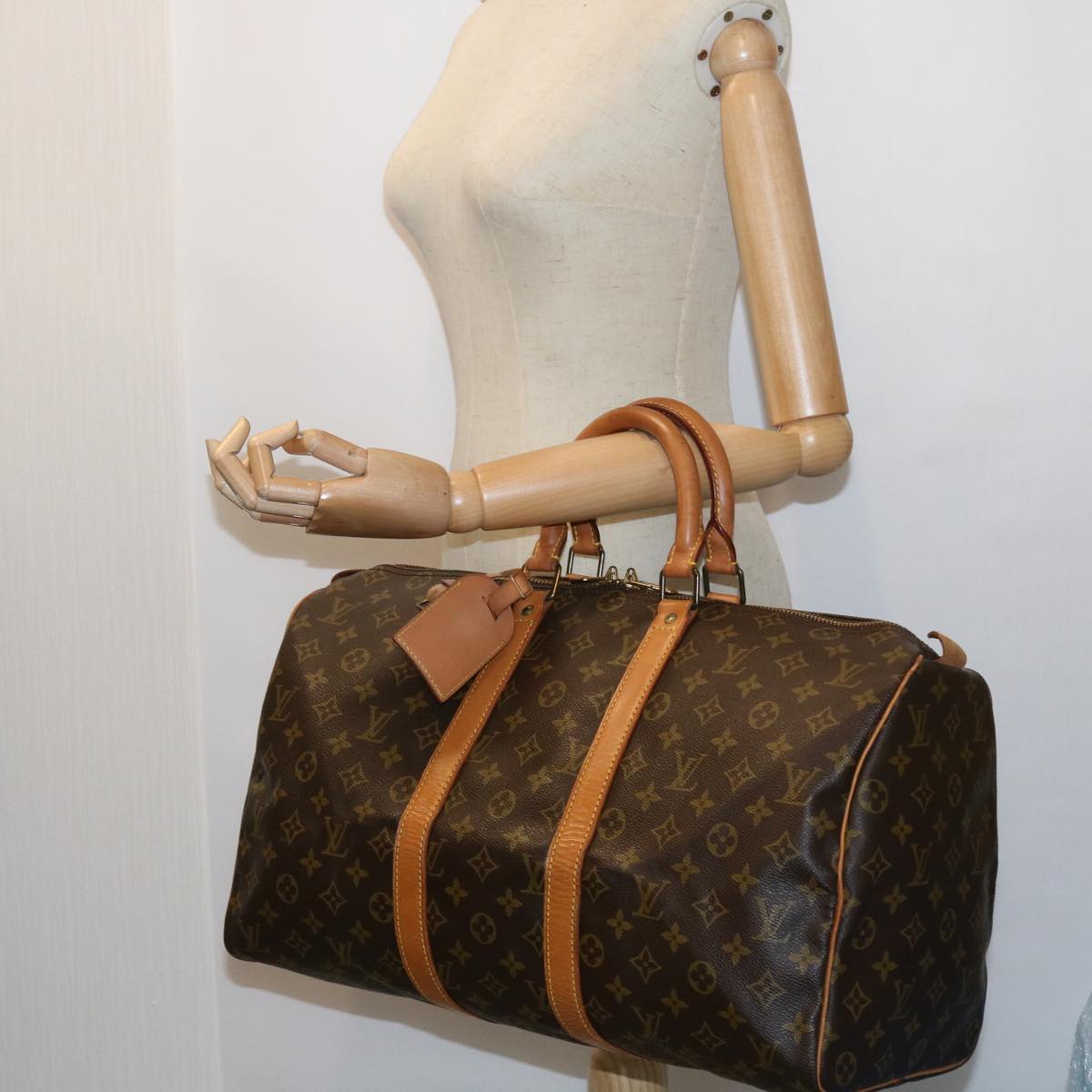LOUIS VUITTON Monogram Keepall 45 Boston Bag M41428 LV 56245