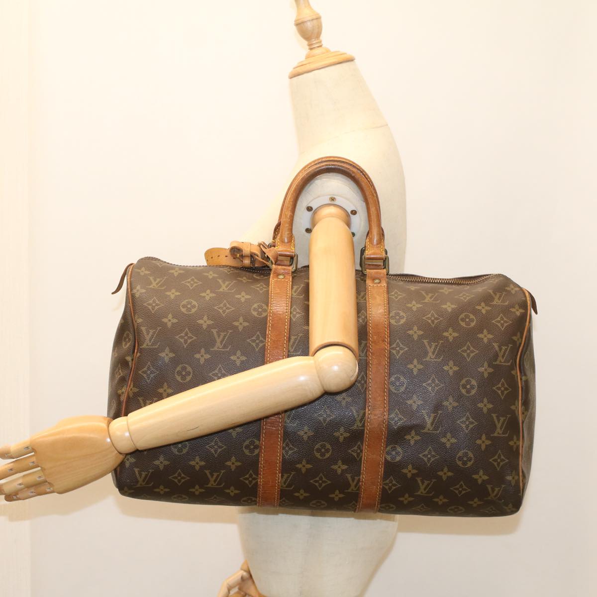 LOUIS VUITTON Monogram Keepall 45 Boston Bag M41428 LV 56249