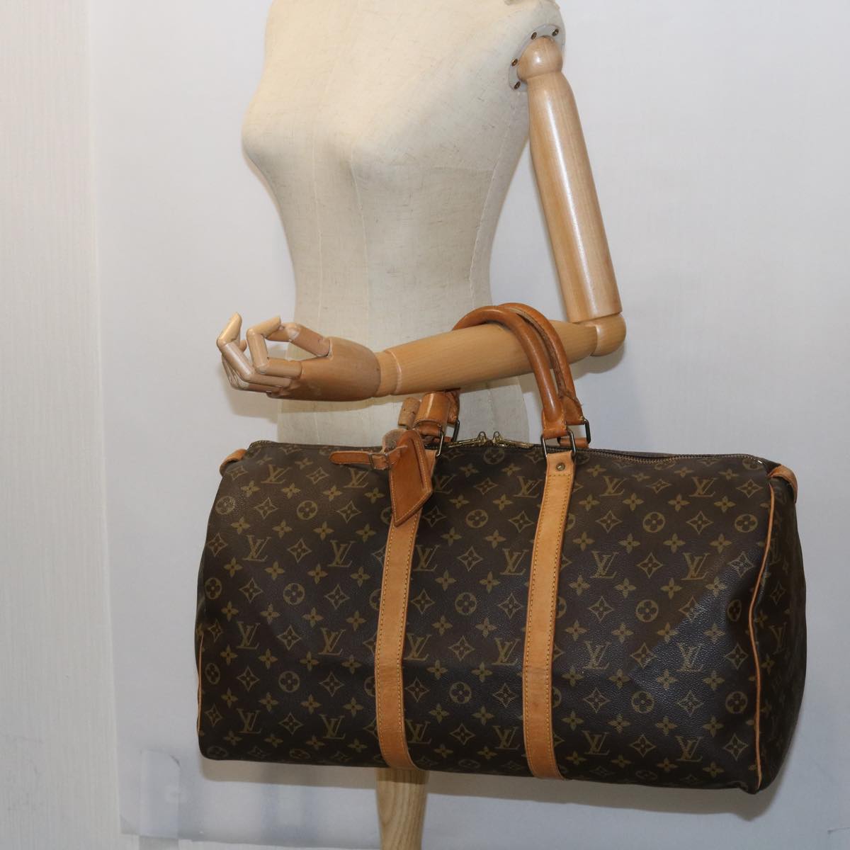 LOUIS VUITTON Monogram Keepall 50 Boston Bag M41426 LV 56254