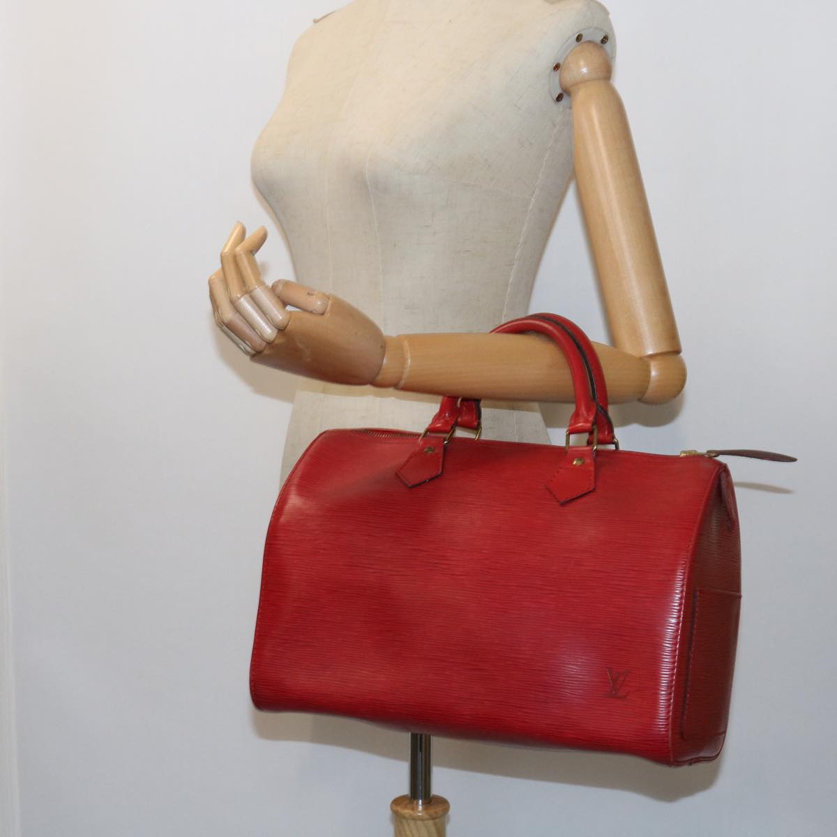 LOUIS VUITTON Epi Speedy 30 Hand Bag Castilian Red M43007 LV 56261