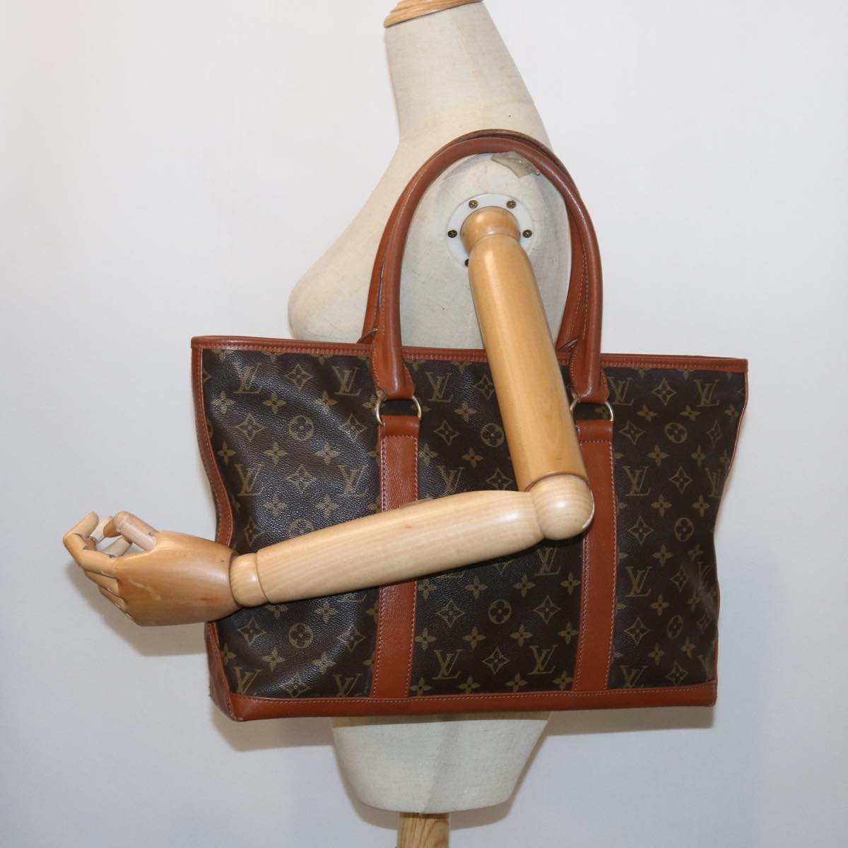 LOUIS VUITTON Monogram Sac Weekend PM Tote Bag M42425 LV 56282
