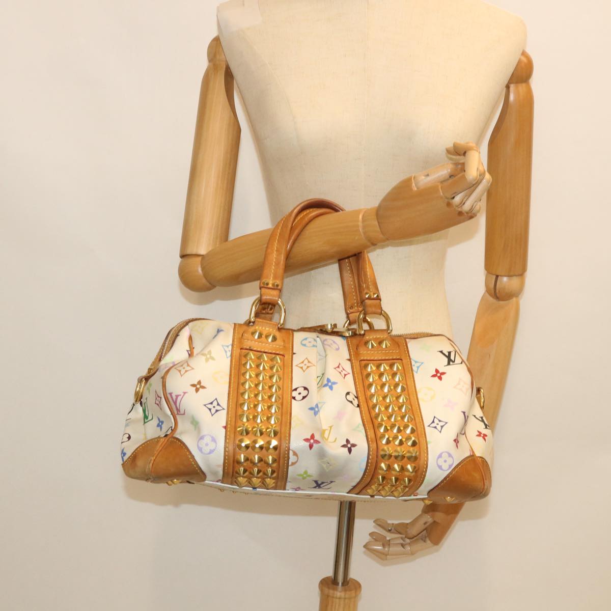 LOUIS VUITTON Monogram Multicolor Courtney MM Bag 2way White M45641 56314