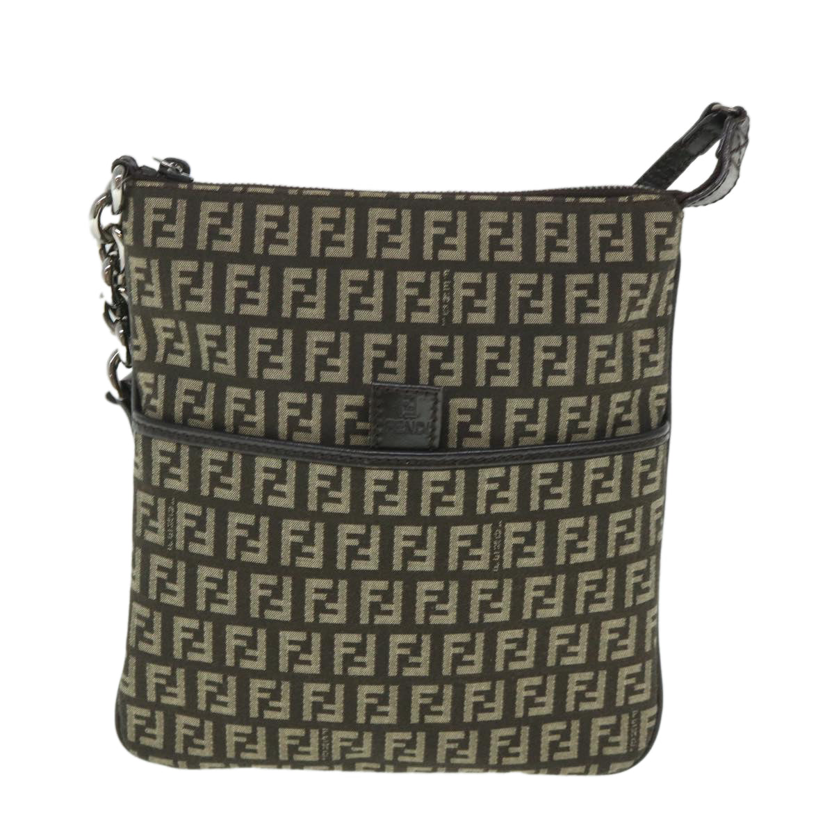 Luxury FendiZucchino Canvas Shoulder Bag Brown56323