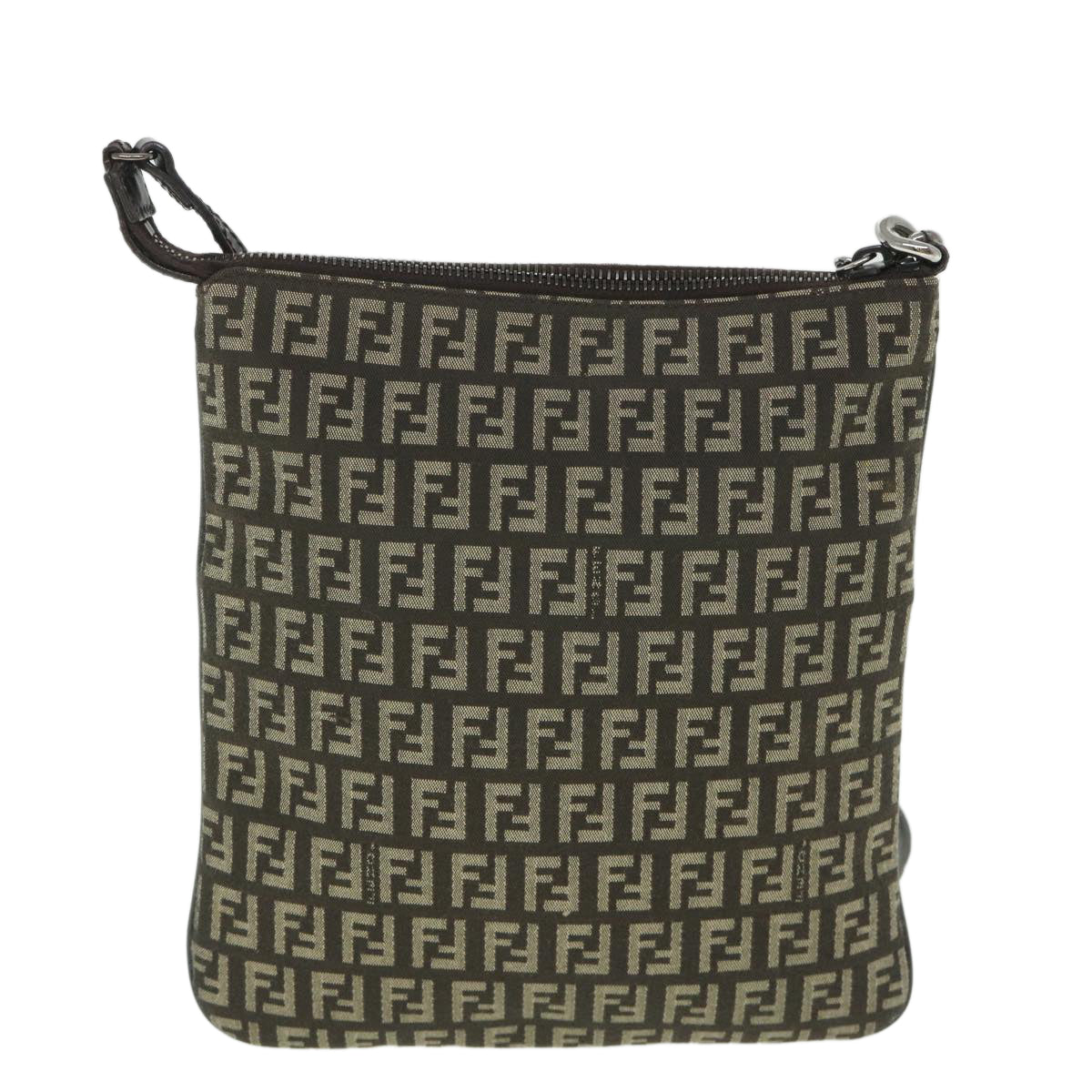 Luxury FendiZucchino Canvas Shoulder Bag Brown56323